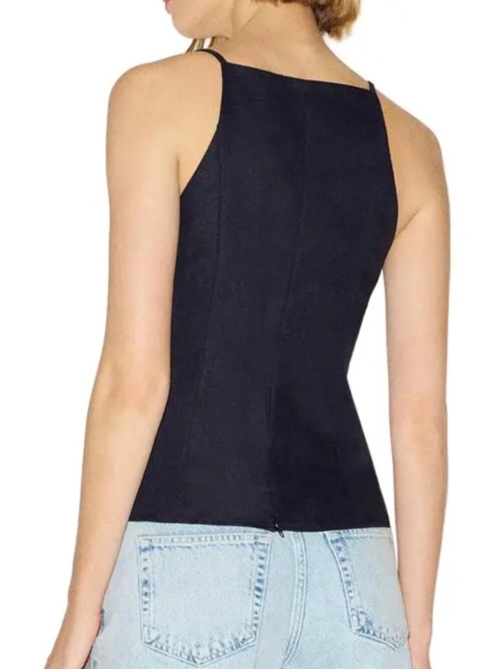 Reformation Finley Linen Top Sz4 Black Noir French Quiet Lux - Picture 2 of 6